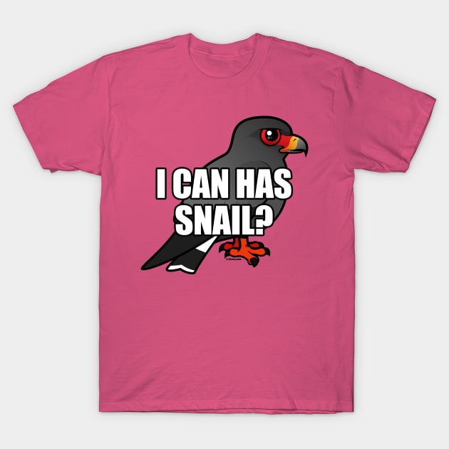 Funny Cartoon Snail Kite Spoof Design T-Shirt by birdorable